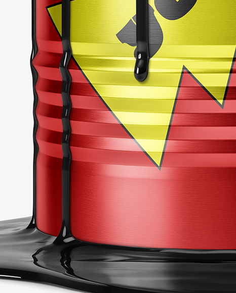 Metallic Oil Barrel Mockup