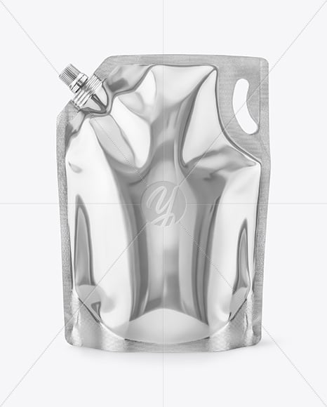 Metallic Refill Pouch Bag with Handle Mockup
