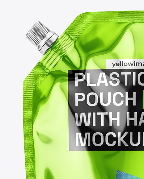 Metallic Refill Pouch Bag with Handle Mockup