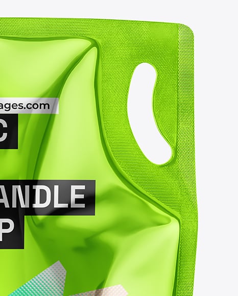 Metallic Refill Pouch Bag with Handle Mockup