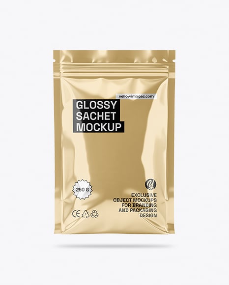 Metallic Sachet with Zip Lock Mockup