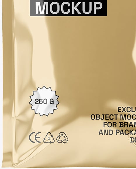 Metallic Sachet with Zip Lock Mockup