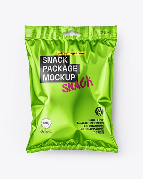 Metallic Snack Pack Mockup - PSD Mockups