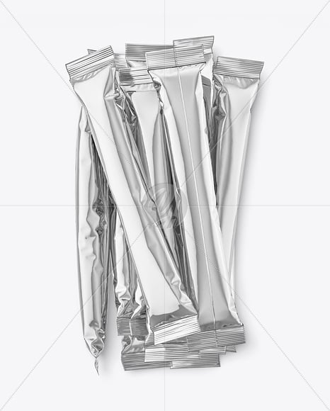 Metallic Stick Sachets Mockup