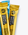 Metallic Stick Sachets Mockup