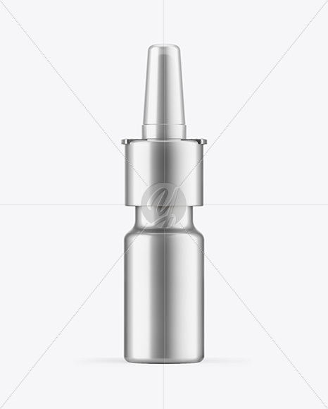 Metallized Nasal Spray Bottle Mockup