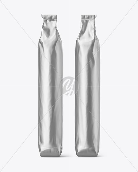 Metallized Paper Stick Sachets Mockup