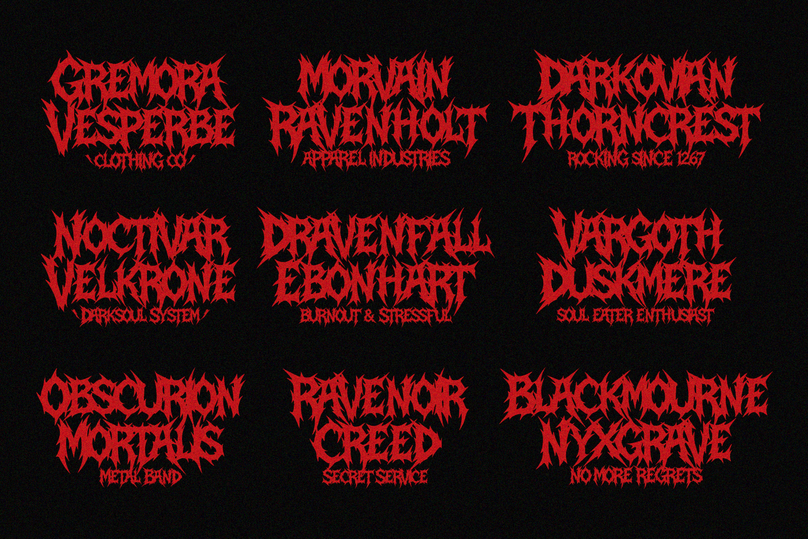 MIDNIGHT LEGACY — Black Metal Font
