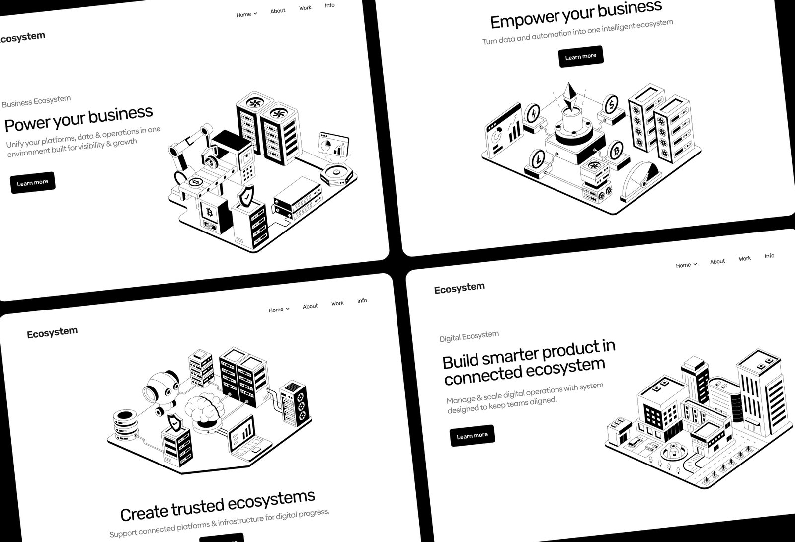 Modern Ecosystem Illustrations Set