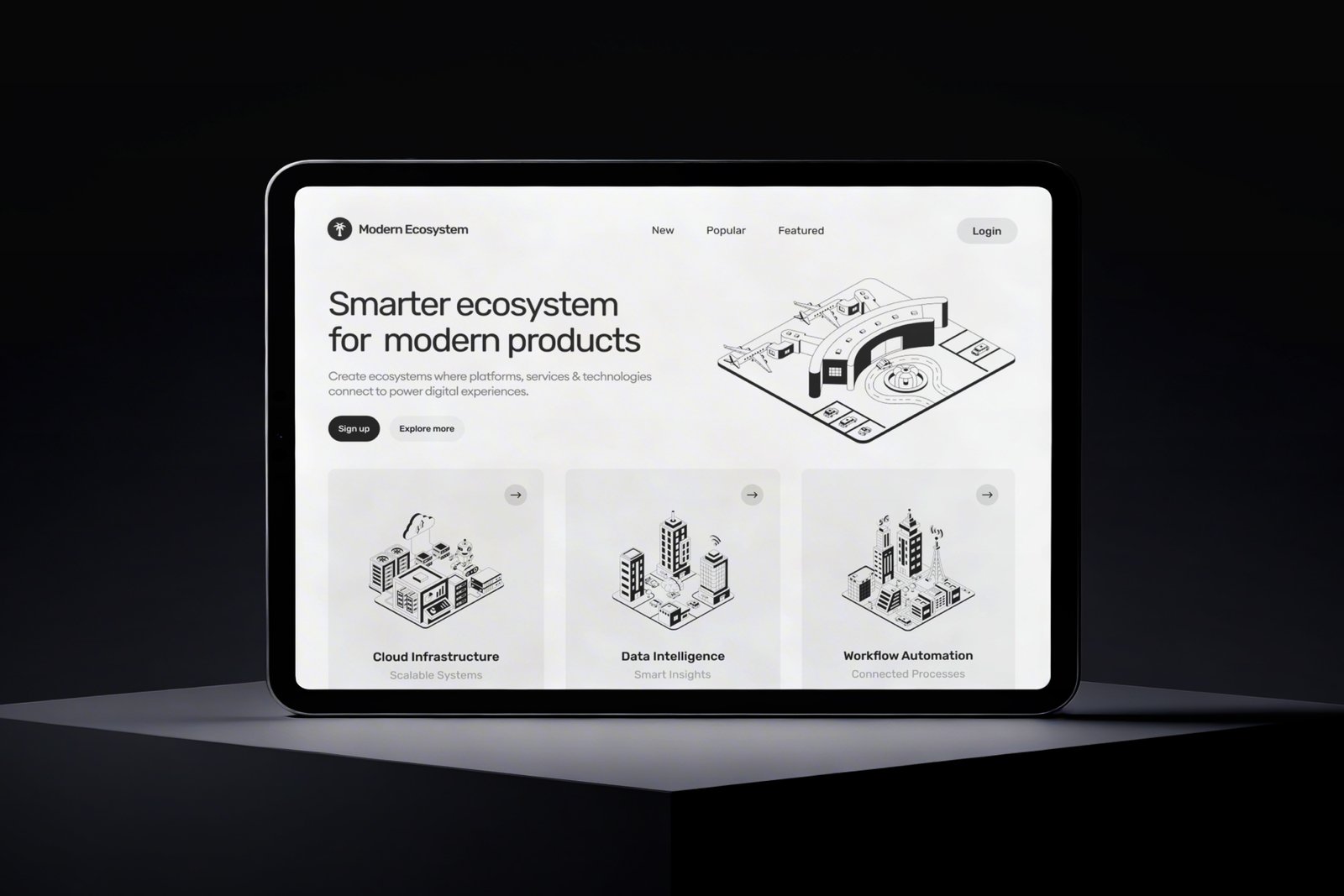 Modern Ecosystem Illustrations Set