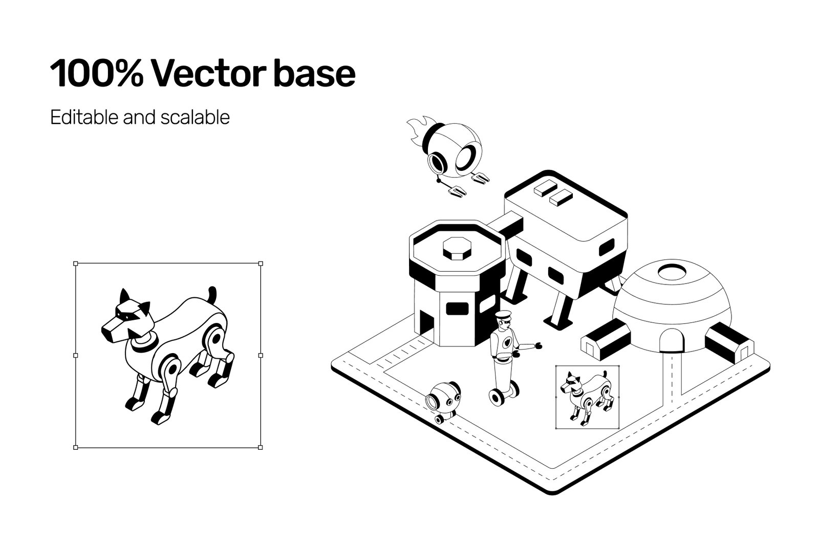 Modern Ecosystem Illustrations Set