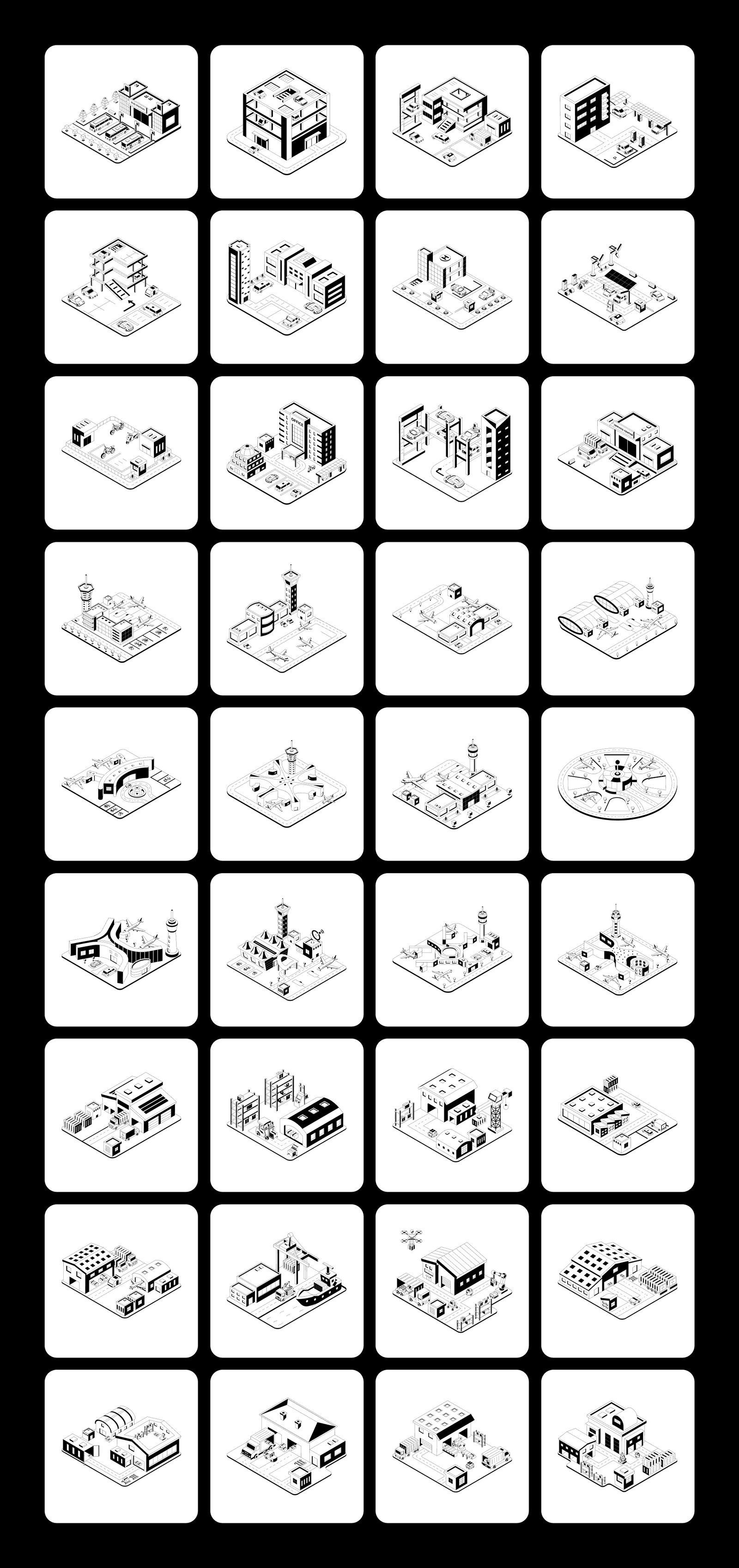 Modern Ecosystem Illustrations Set