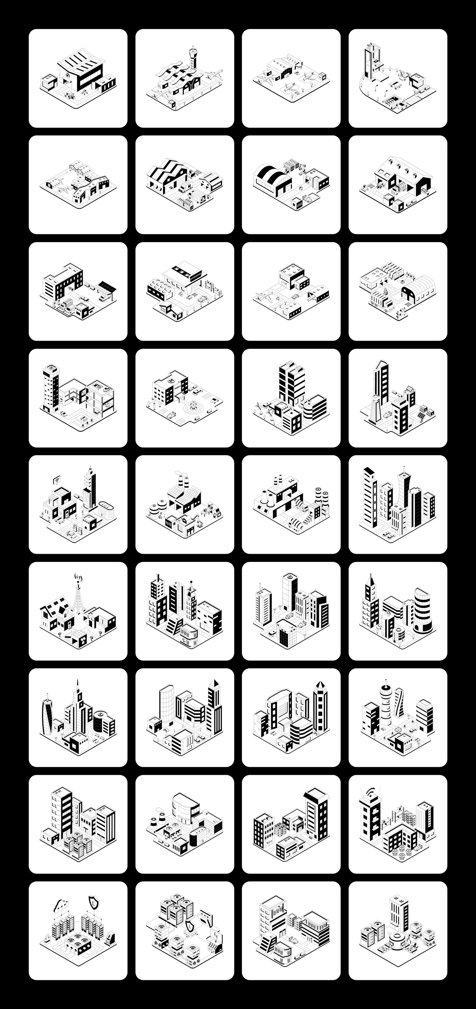 Modern Ecosystem Illustrations Set