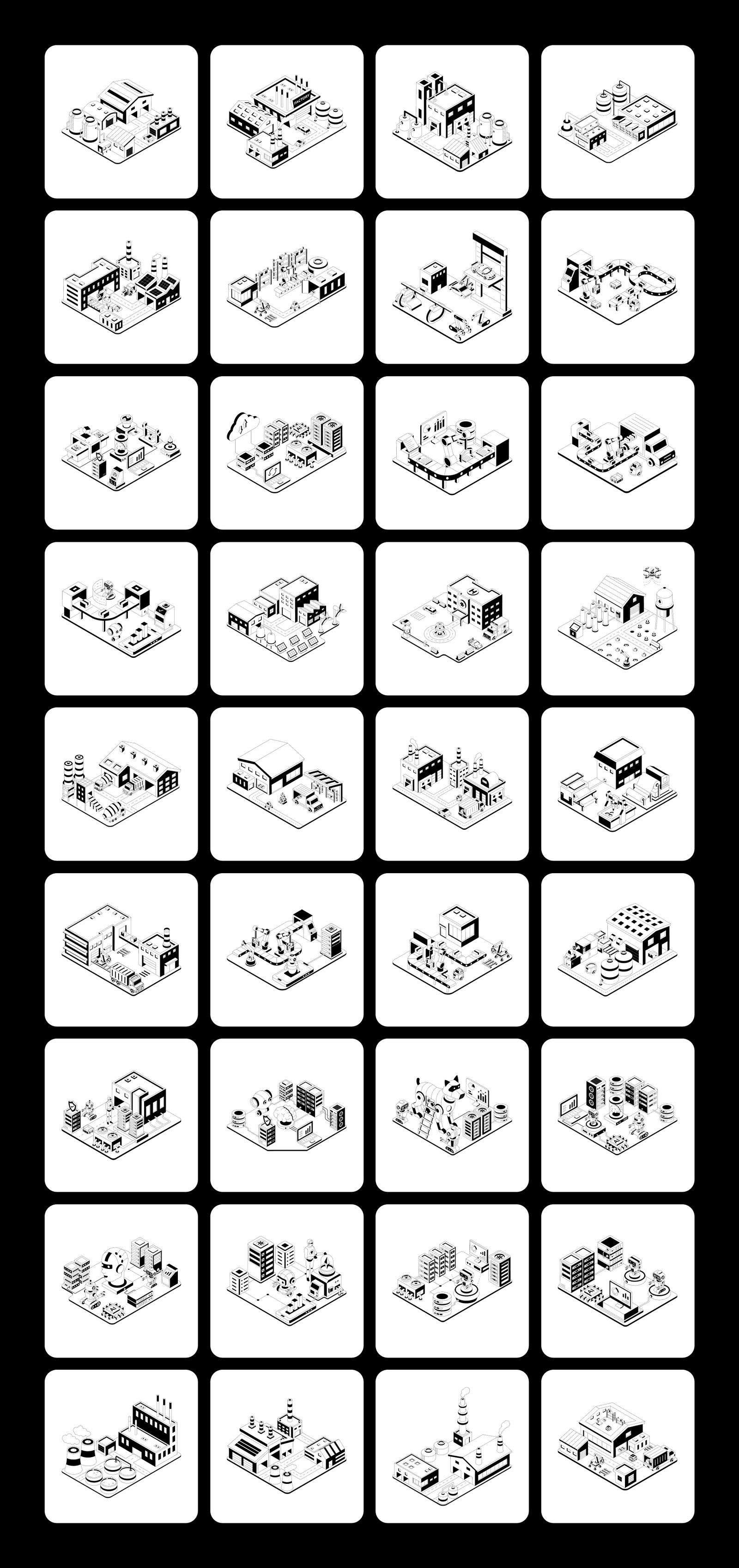 Modern Ecosystem Illustrations Set