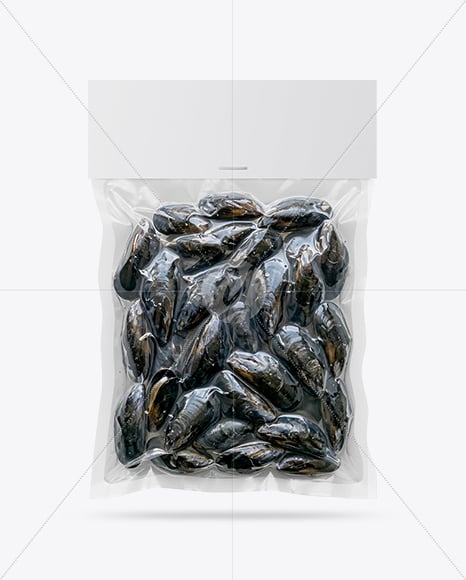 Vacuum Packaging with Mussels Mockup