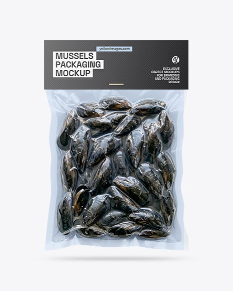 Vacuum Packaging with Mussels Mockup
