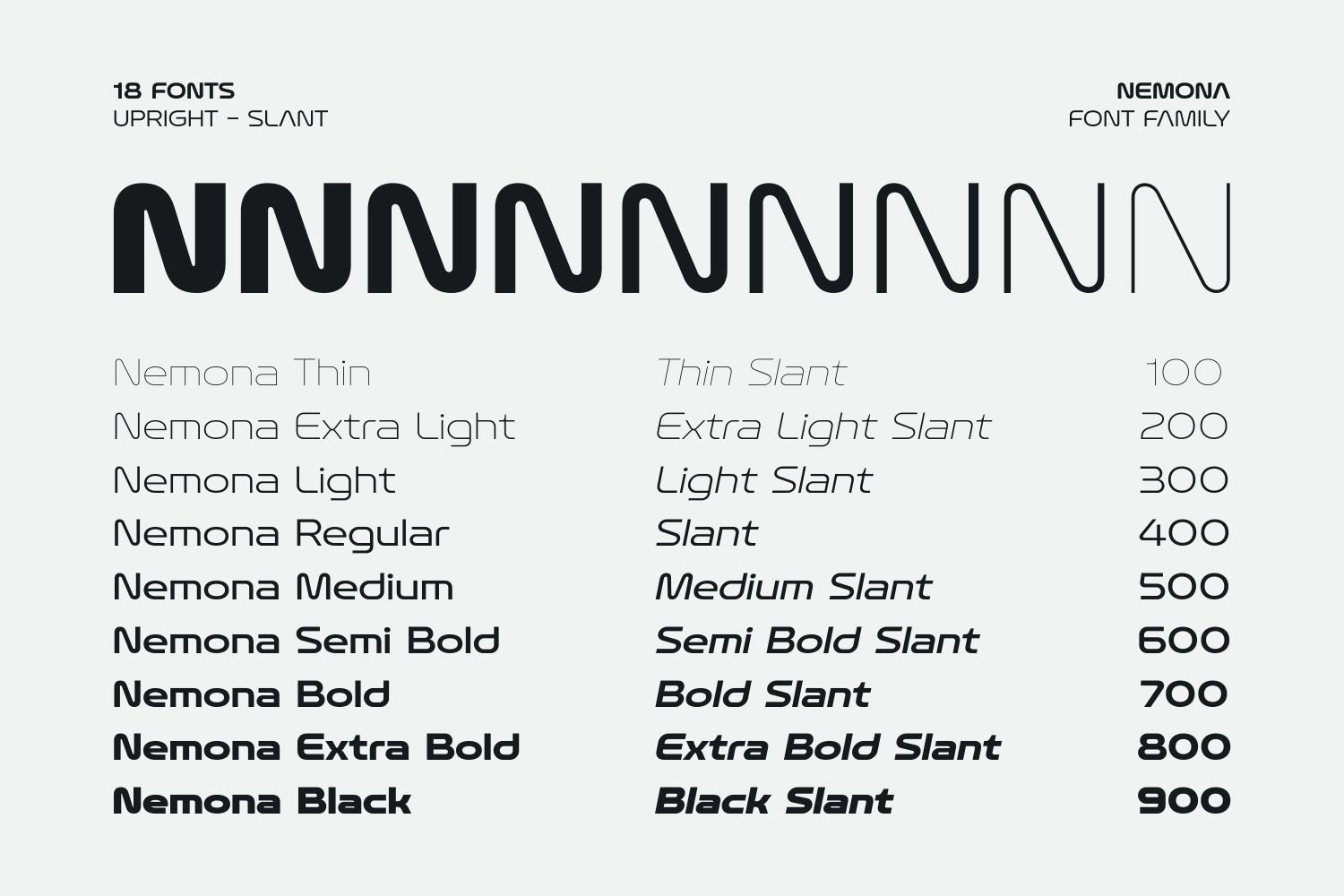 Nemona - Modern Futuristic Font Family