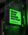 Neon Sign Board Mockup