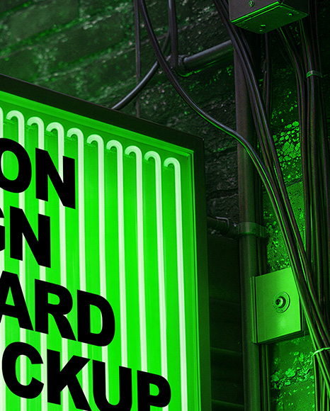 Neon Sign Board Mockup