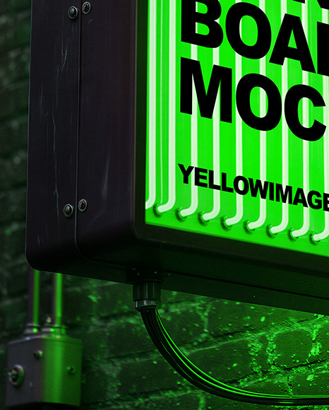 Neon Sign Board Mockup