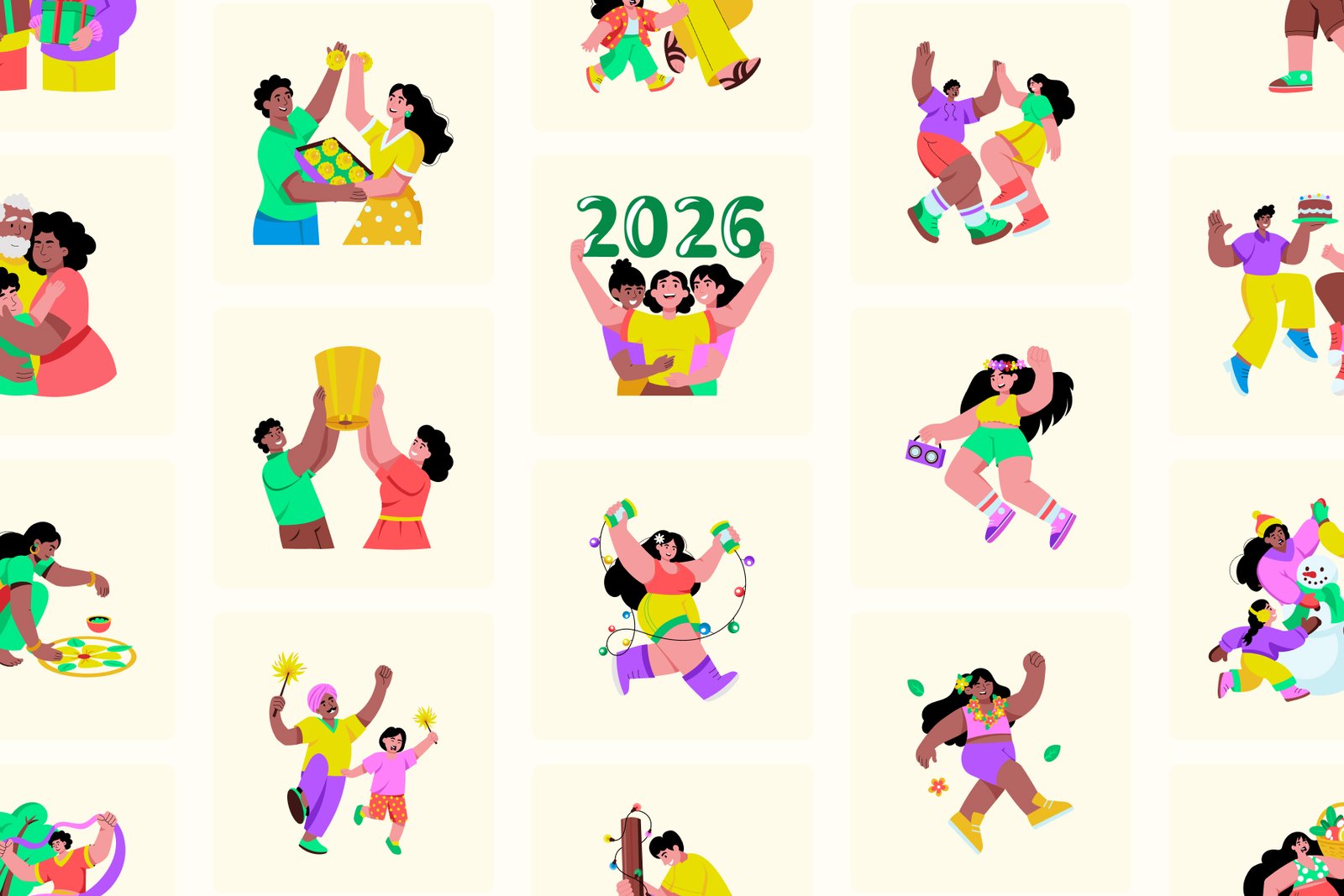 New Year Illustrations Bundle