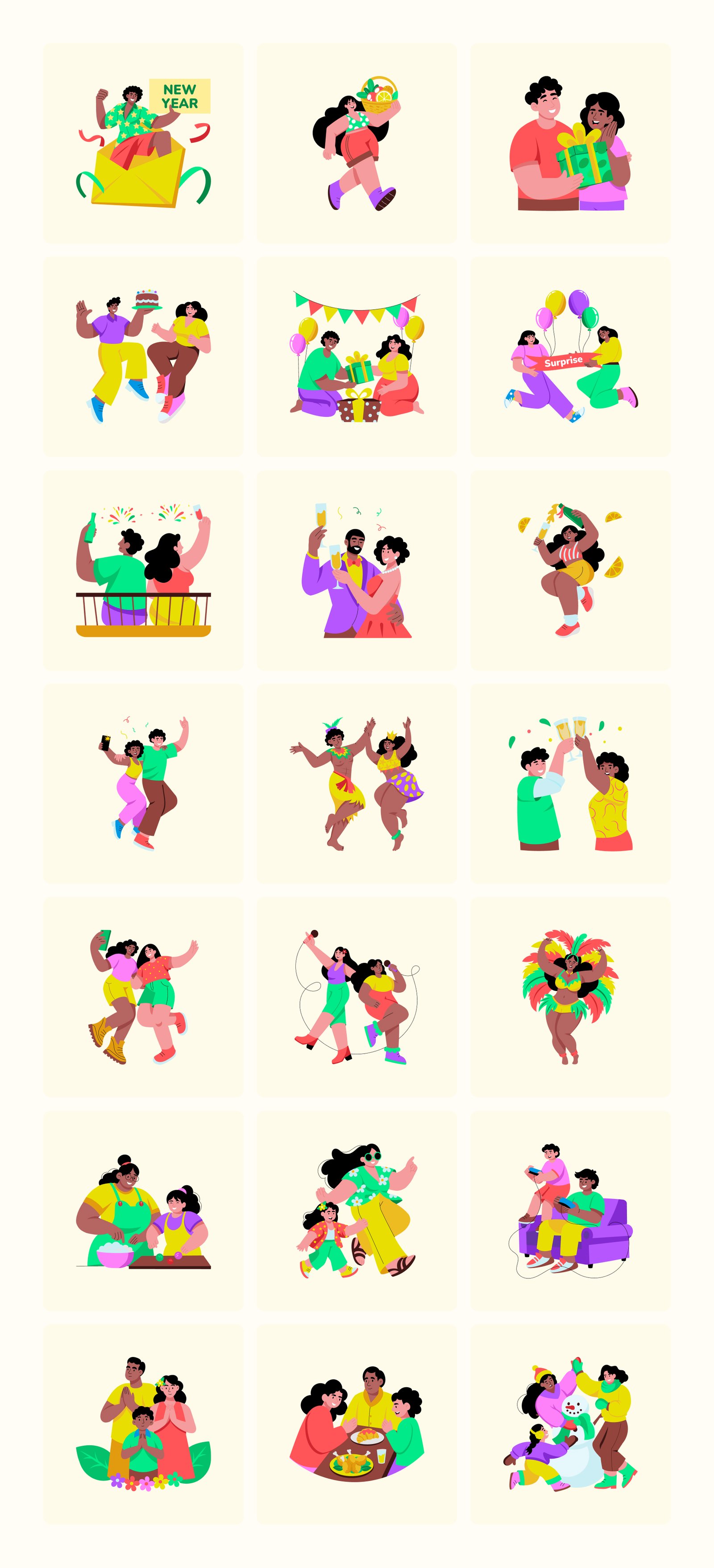 New Year Illustrations Bundle