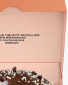 Opened Box With Chocolate Donut Mockup