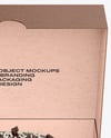 Opened Kraft Box with Chocolate Donut Mockup