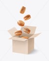 Opened Kraft Box with Macarons Mockup