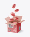 Opened Kraft Box with Macarons Mockup