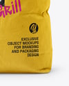 Opened Paper Bag with Grill Charcoal Briquettes Mockup