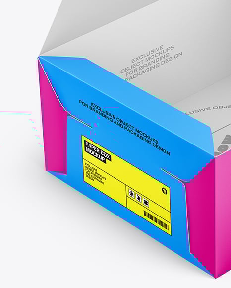 Opened Paper Box Mockup