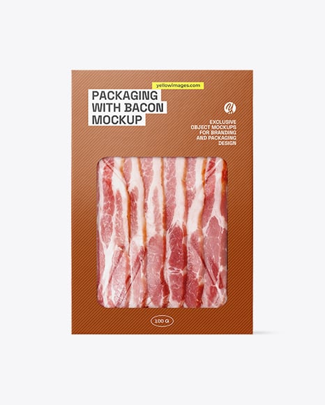 Packaging With Sliced Bacon ​Mockup