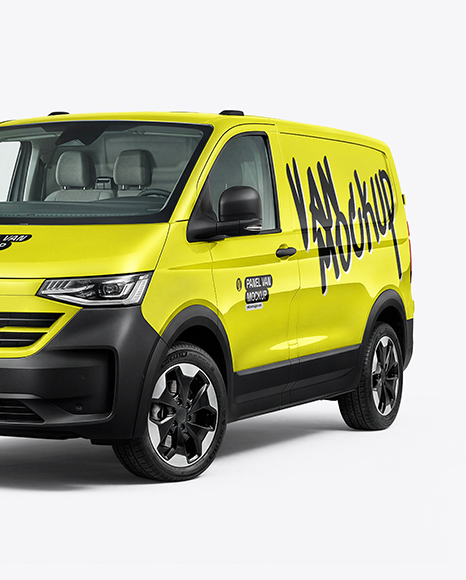Panel Van Mockup - Half Side View