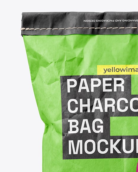 Paper Bag for Grill Charcoal Briquettes Mockup