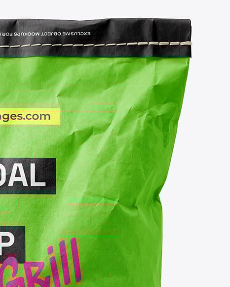 Paper Bag for Grill Charcoal Briquettes Mockup