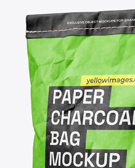 Paper Bag for Grill Charcoal Briquettes Mockup