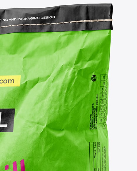 Paper Bag for Grill Charcoal Briquettes Mockup