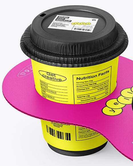 Paper Bowl and Cup Carrier Mockup