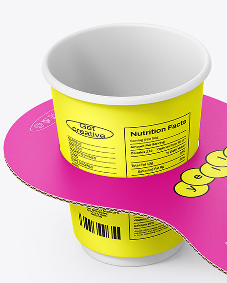 Paper Bowl and Cup Carrier Mockup