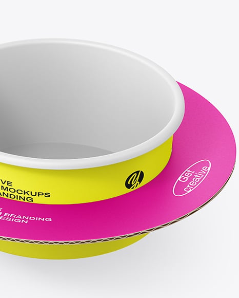 Paper Bowl and Cup Carrier Mockup