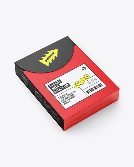 Paper Box in Translucent Plastic Sleeve Mockup