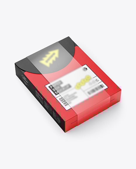 Paper Box in Translucent Plastic Sleeve Mockup