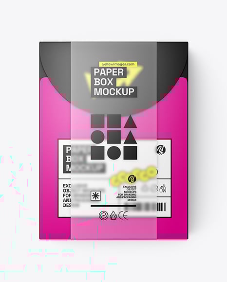 Paper Box in Translucent Plastic Sleeve Mockup - Packaging mockups