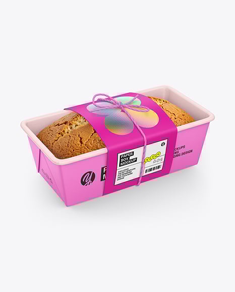 Paper Tray with Cake Mockup