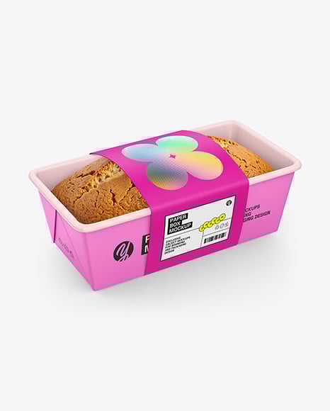 Paper Tray with Cake Mockup