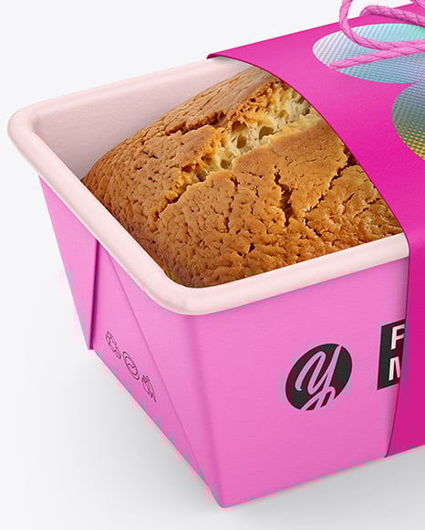 Paper Tray with Cake Mockup