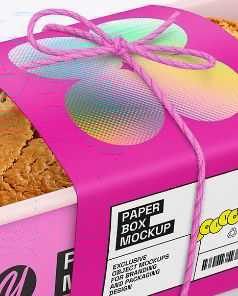 Paper Tray with Cake Mockup