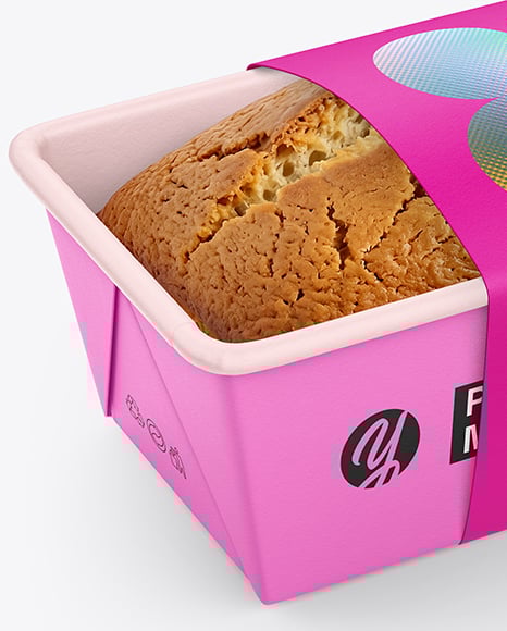 Paper Tray with Cake Mockup