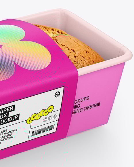 Paper Tray with Cake Mockup